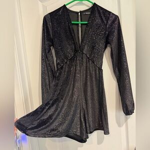 Pull&Bear Glittery Black romper velvet